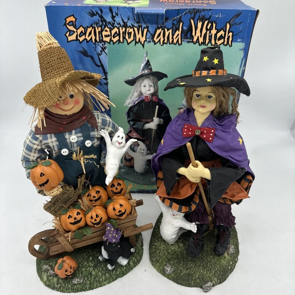 Vintage Halloween Witch & Scarecrow Figures 13
